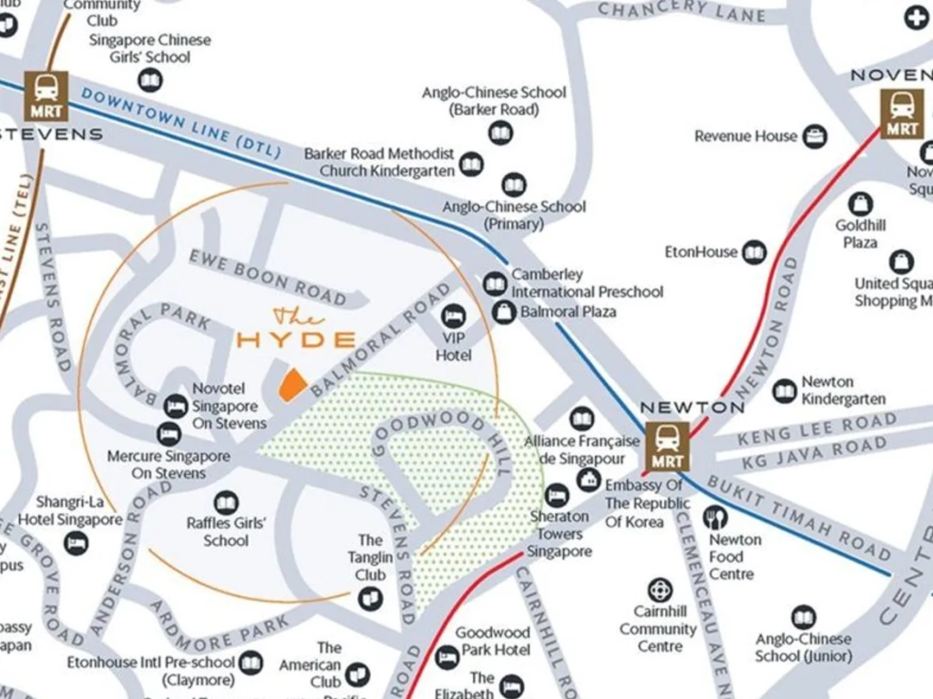The Hyde Location Map